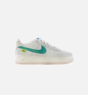 Air Force 1 LV Test of Time Grade School Lifestyle Shoe - Sail/Coconut Milk/Pearl White/Green Noise