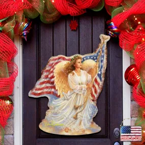 American Freedom Angel Holiday Door Decor by D. Gelsinger - American Christmas Decor - 8461021H-0107