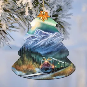 Arctic Aurora Express Tree Wooden Ornaments by G.Debrekht - Wildlife Holiday Décor - 870001