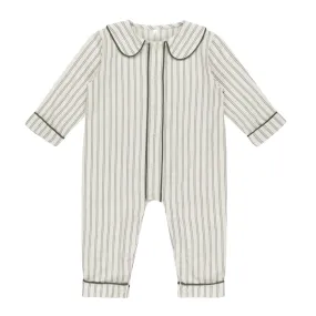 Baby Pajama Romper | Forest Pinstripe