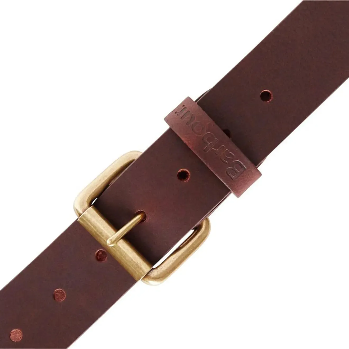 Barbour Matt Leather Belt Brown