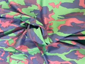 Camo Print Lycra - Green, Blue, Purple, Pink