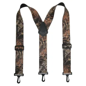 CTM® Men's Elastic Camouflage Suspenders with Black Swivel Clips