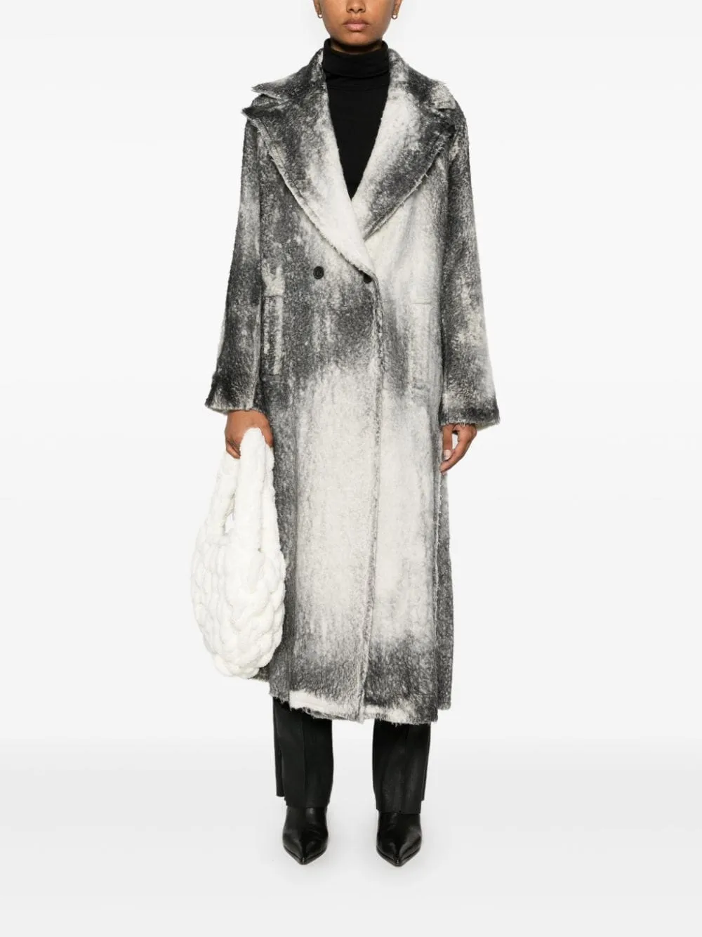 MARBLE EFFECT WOOL COAT