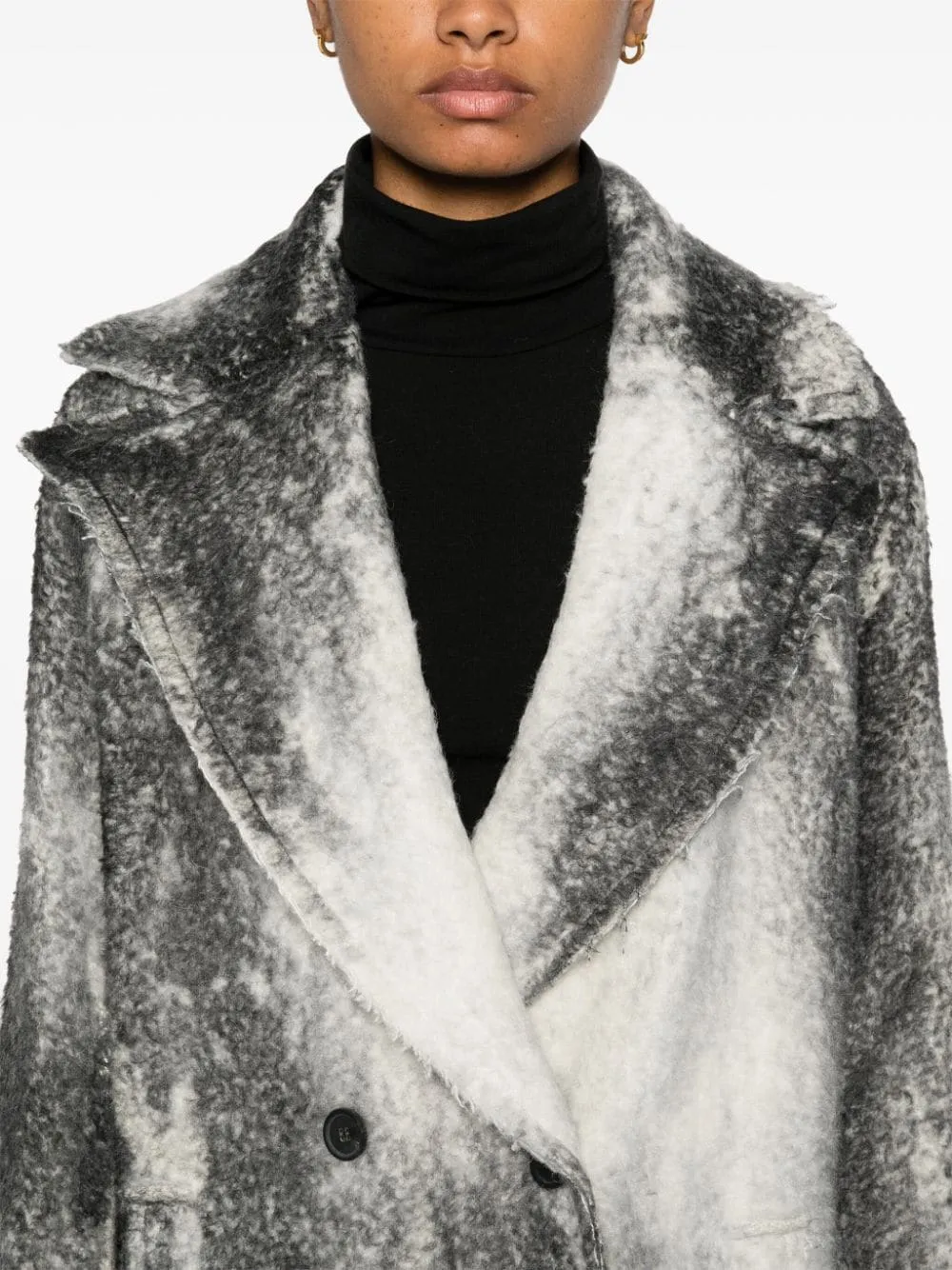 MARBLE EFFECT WOOL COAT