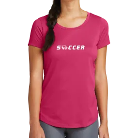 New Era Ladies Series Performance Scoop Tee- Soccer Head