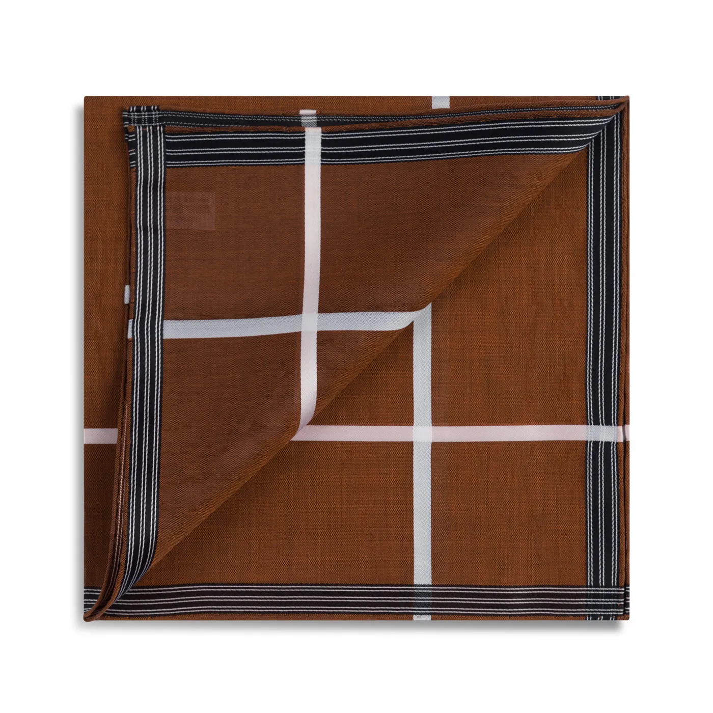 Simonnot Godard "Socotra" Pocket Square in Brown